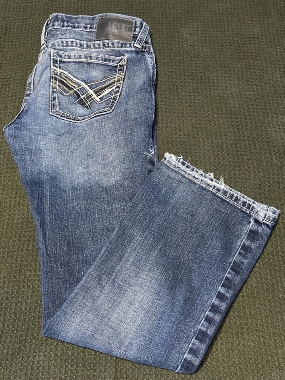 Ariat M7 Rocker Boot Jeans Mens 33x32 Blue Boot Cut Work Denim Casual Pants